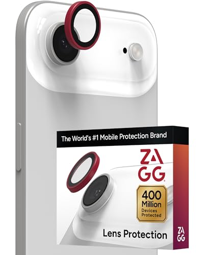 ZAGG iPhone Camera Lens Protector for iPhone Air - Pink, Camera Ring, Maximum Impact & Scratch Protection, Anti-Reflective Technology, Smudge-Resistant, Precise Fit, Glass Elite - color: Pink