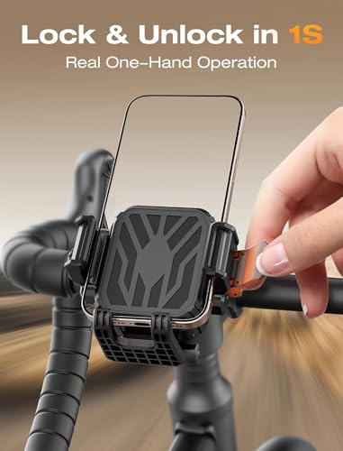 Dual Vibration Dampener Motorcycle Phone Mount Holder, Black