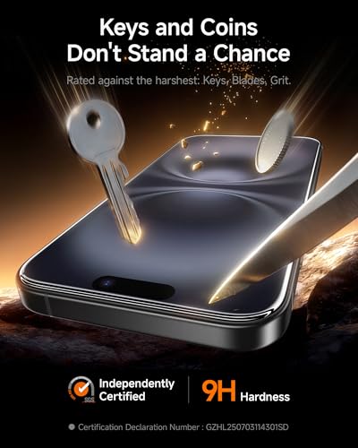 SMARTDEVIL 2 Pack for iPhone 16/ iPhone 15 Screen Protector, 9H Hardness Military Grade Shatterproof, HD Clear Tempered Glass with Auto Dust-Elimination, Bubble Free, Easy Installation, Case Friendly | 9H Hardness Military Grade Shatterproof, HD Clear Tem