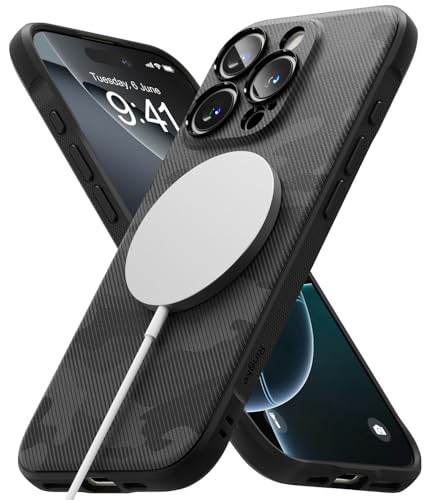 Ringke Onyx for iPhone 16 Pro Case, [Compatible with MagSafe] Oil & Dirt Resistant, Individual Lens Covers for Cameras, Non-Slip Enhanced Grip Lightweight Cover - Magnetic Camo Black - color: Magnetic Camo Black, size: iPhone 16 Pro