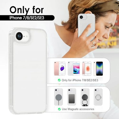 TENOC Phone Case Compatible with iPhone SE (2nd 2020 and 3rd 2022 Generation) & iPhone 7 & iPhone 8, Frosted Case Translucent Protective Bumper Matte Hard Back Cover for 4.7 Inch - color: Translucent, size: iPhone 7/8/SE