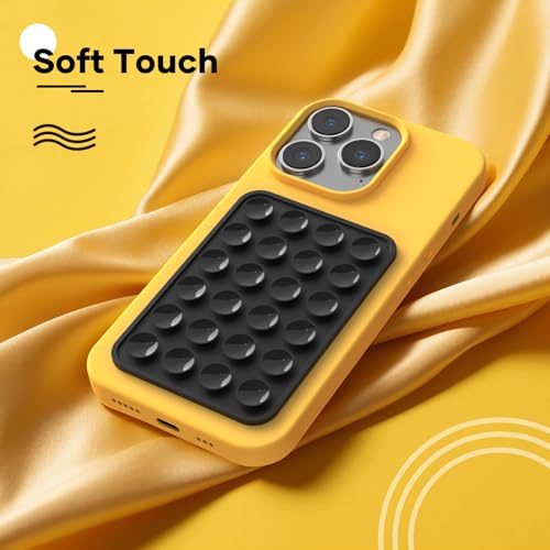 Silicone Phone Sticky Grip, Suction Phone Case Mount for iPhone and Android, Hands-Free Sticky Cell Phone Grip, Mobile Fidget Mirror Holder for Selfies and Videos - color: Midnight Mystery（Black）