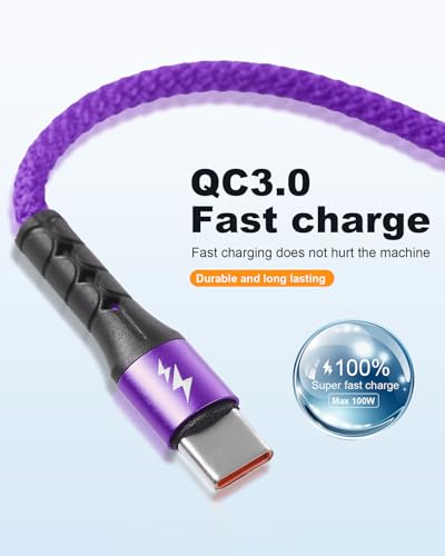 SIQIWO Multi USB C Cable Fast Charging 4FT/2 Pack, 4 in 1 Charger Cord - color: Purple