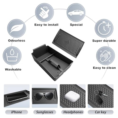 SKTU 2Pack for 2025-2027 Nissan Murano Center Console Organizer Durable - color: 2025-2027 Murano Mat&Center Console Organizer