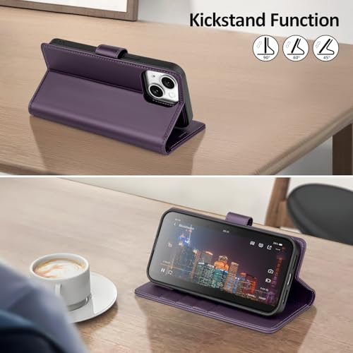 Shieldtop Compatible with MagSafe iPhone 13 Wallet Case,Dark Purple - color: Dark Purple, size: iPhone 13 - 6.1"