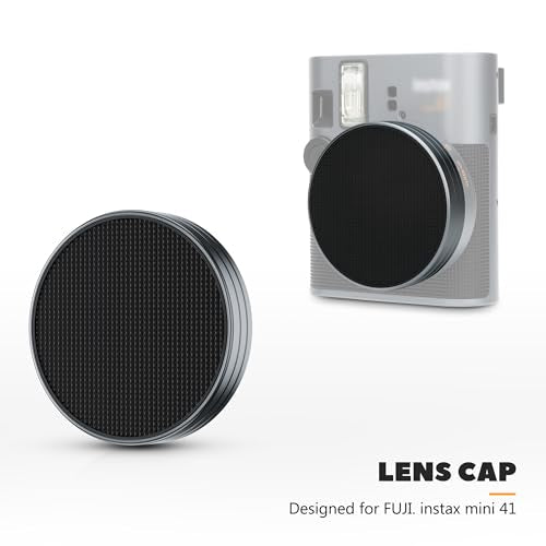 JJC Aluminum Lens Cap Cover Compatible with Fujifilm Instax Mini 41, Dustproof & Anti-Scratches Lens Protector with Soft EVA Interior & Silicone-Textured Surface, Accessories for Fuji Mini 41 - size: For Fuji Mini 41