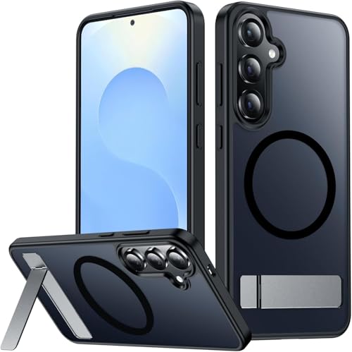 SPIDERCASE Magnetic for Samsung Galaxy S25 Case, [3 Stand Ways][ Military Grade Drop Protection] with Invisible Stand Shockproof Slim Case for Samsung Galaxy S25 6.2", Black - color: Black, size: S25