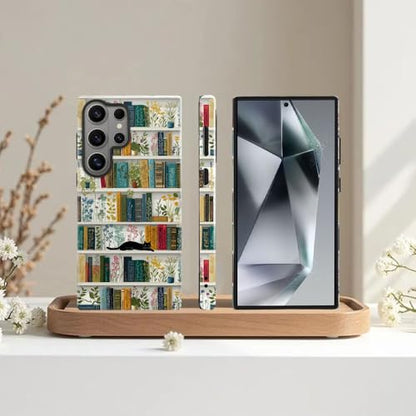 Compatible with Samsung Galaxy S26 Ultra Case,Glossy Case All-Round Protection Shockproof Anti-Scratches TPU Cover,Cases for Man Woman-Book Shelf Flower Plants Cat - color: Book Shelf Flower Plants Cat, size: Galaxy S26 Ultra