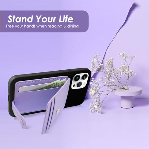 M-Plateau Phone Wallet Stick On – Adhesive Card Holder, Durable & Stylish Multi-Functional Wallet Attachment for Cell Phones, Secure and Slim with Adhesive(Lavender) - color: Lavender