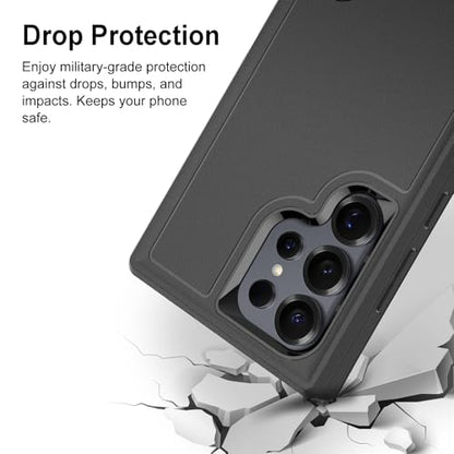 for Samsung Galaxy S26 Ultra Case, Heavy Duty Shockproof Phone Case with Built-in Kickstand + Screen Protector [Black/Black] - size: for Galaxy S26 Ultra