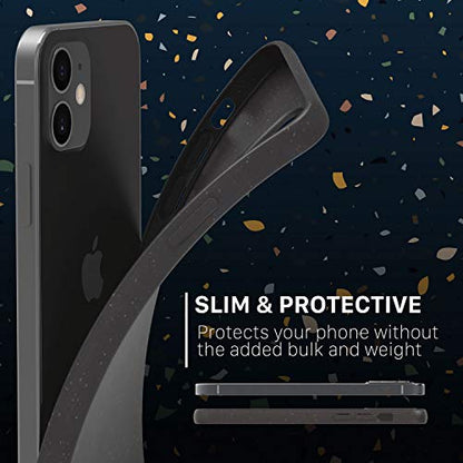 VENA ECO Biodegradable Case Compatible with Apple iPhone 12 Mini (5.4"-inch), (Biodegradable TPU, Drop Proof) Eco-Friendly Slim Protective Case Cover - Black