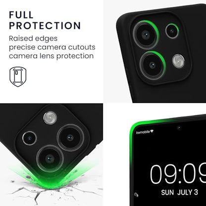 kwmobile Case Compatible with Xiaomi Redmi Note 13 4G Case - Protective Slim TPU Cover with Soft Matte Finish - Black - color: black