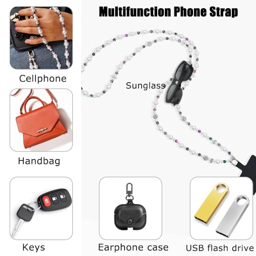 Phone Crossbody Strap, 2in1 Wrist Charm&Shoulder Lanyard,3Ways Usage Free to Assembly and Disassembly Phone Strap with Tether Patches for Most Phones Bag Purse (R) - color: O