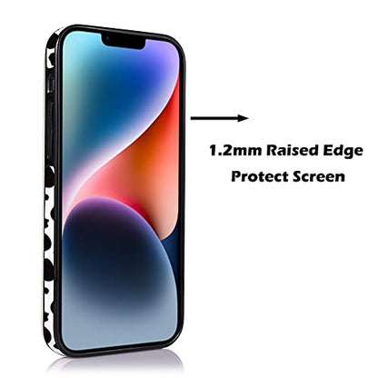 Compatible with iPhone 14 6.1" and iPhone 13 6.1" Wallet Case with Card Holder Folio Flip PU Leather Kickstand Card Slots Case Double Magnetic Clasp and RFID Blocking Cover 6.1 Inch (Cow Print) - color: Black Cow Print, size: iPhone 14/13