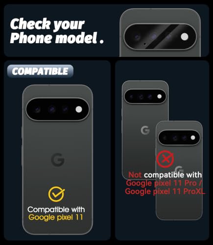 Orzero (5 Pack Camera Lens Protector Compatible for Google Pixel 11, Protector de Cámera Tempered Glass 9H Precise Camera Cutouts Anti-Scratch Does Not Affect Night Shots and Flash - size: Google Pixel 11