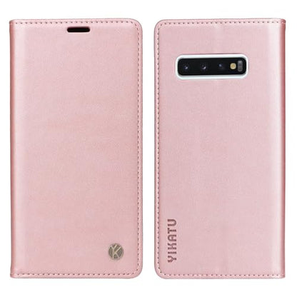 Compatible with Samsung Galaxy S10 Wallet Case PU Leather Flip Folio Case with Card Holder Magnetic Closure Shockproof Protective Phone Cover Rose Gold - color: Rose Gold, size: Samsung S10