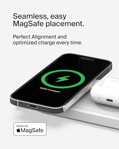 Belkin BoostCharge Pro 15W 3-In-1 Wireless MagSafe Charging Pad - White - color: White, style: New