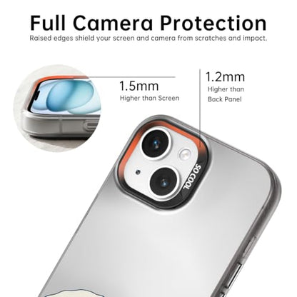 for iPhone 15 Case, TPU, Drop Protection, Waves | Matte Silver Back, Shockproof, Fade-resistant, Anti-yellow, Lens Protection, Precise Cutout, Slim grip, Waves - color: Waves, size: iPhone 15