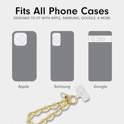 Sonix Phone Wristlet - Detachable Universal Smartphone Wrist Strap, Hands-Free Lanyard Cellphone Bracelet with Tether Tab - color: Ivory Marble