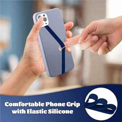 TEAMOLA Silicone Phone Grip Strap, Anti-Slip Phone Hand Holder Navy 230 - color: 230, 3 Navy