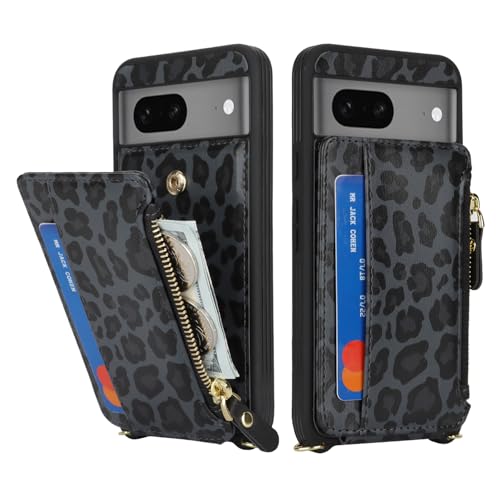 Cavor Compatible with Google Pixel 7 Case Wallet, Leopard Black - color: Leopard Black, size: Google Pixel 7