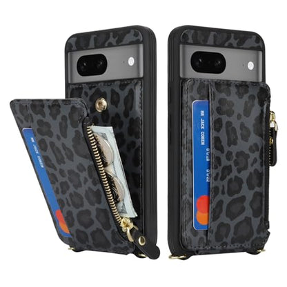Cavor Compatible with Google Pixel 7 Case Wallet, Leopard Black - color: Leopard Black, size: Google Pixel 7