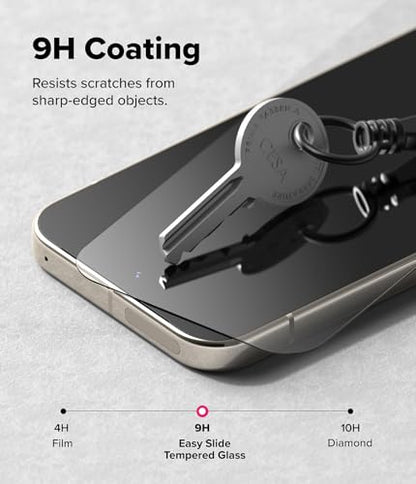 Ringke for Google Pixel 10/10 Pro Screen Protector [Easy Slide, 2 Pack] | Easy Installation with Alignment Tool, Case Friendly Premium 9H Hardness Tempered Glass - size: Pixel 10 / 10 Pro