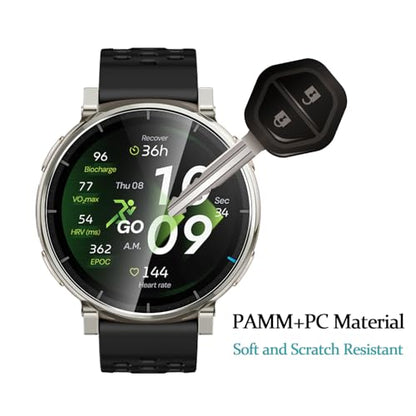 5 Pack Tempered Glass for Amazfit Active 3/Amazfit Active 3 Premium/Balance 2 XT/Balance 2 Screen Protector,9H Hardness,Ultra Resistant,Anti-Fingerprints,No Bubbles,HD-Clear,Full Coverage Watch Film - color: Amazfit Active 3 Premium