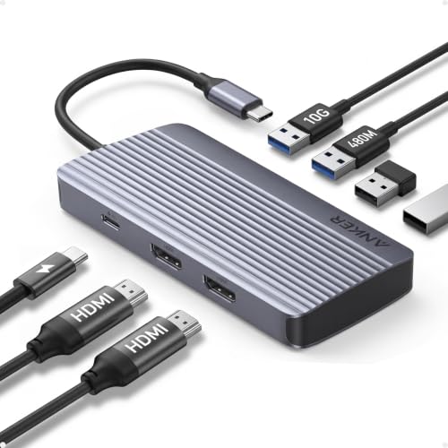 Anker 7-in-1 USB-C Hub, Dual Monitor USB C Docking Station - style: 7-in-1 【2 HDMI】