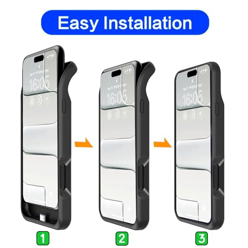 Battery Case for iPhone Air, Upgraded 12000mAh Pack Rechargeable Charger Case with Wireless Charging Compatible for iPhone Air (6.5 inch) External Battery Charging Cover (Black) - size: iPhone Air-Black