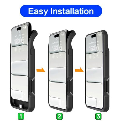 Battery Case for iPhone Air, Upgraded 12000mAh Pack Rechargeable Charger Case with Wireless Charging Compatible for iPhone Air (6.5 inch) External Battery Charging Cover (Black) - size: iPhone Air-Black