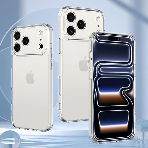 Anoowkoa Designed for iPhone 17 Pro Case 6.3" Anti Yellowing Clear Phone Case with（2 Pack ） Tempered Glass Screen Protector.9H Hardness Military Grade Protection Support Fingerprint Unlocking - color: iPhone 17 Pro