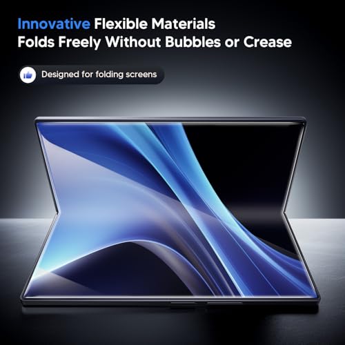 Hoerrye for Samsung Galaxy Z Fold 7 Screen Protector - [with Auto Align Frame Accessories] [2 Pack Inside Flexible TPU Film + 2 Pack Front Tempered Glass] No Creases,No Bubbles,Case Friendly