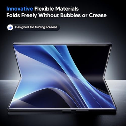 Hoerrye for Samsung Galaxy Z Fold 7 Screen Protector - [with Auto Align Frame Accessories] [2 Pack Inside Flexible TPU Film + 2 Pack Front Tempered Glass] No Creases,No Bubbles,Case Friendly