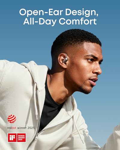 Soundcore AeroFit 2 by Anker Open Ear Earbuds, Open Ear Headphones, Earbuds - color: Brown, style: Standard