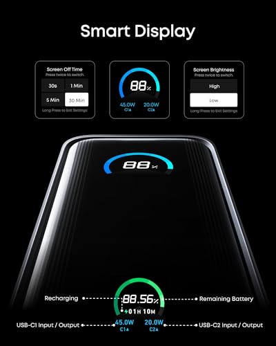 Anker Prime Power Bank, 9,600mAh 65W, Built-in AC Plug