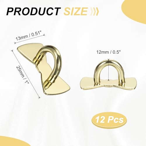 PATIKIL Metal Phone Charm Hook 1", 12Pcs Adhesive Bow Shaped Phone Finger Grip Hook Smartphones Keychain Ring Charm Loop for DIY Tablet Case Accessories, Gold - color: Gold