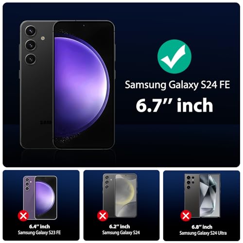QsmQam 3 Pack Screen Protector for Samsung Galaxy S24 FE + 3 Pack Camera Lens Protector, Ultra HD Tempered Glass, 9H Hardness, Anti Scratch, Easy Installation - Case Friendly - size: Samsung Galaxy S24 FE