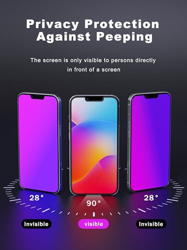 GIGIKISS Compatible for iPhone 12 Pro Max Privacy Screen Protector 6.7 Inch, Purple Gradient Anti Spy Anti Blue Light HD Screen Protector Tempered Glass Easy Installation - size: for iPhone 12 Pro Max - 6.7 inch