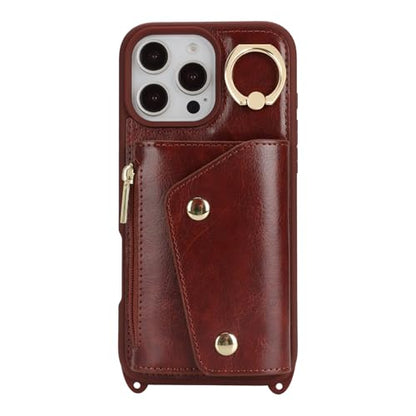 Lipvina Crossbody Wallet Case for iPhone 16 Pro,Dark Brown - color: 06-Dark Brown, size: iPhone 16 Pro 6.3"