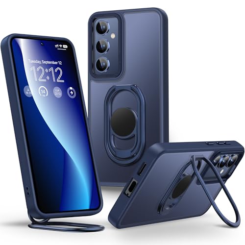 Shields Up for Samsung Galaxy S24 Case with Stand, Galaxy S24 Case with Double Ring Holder [Adjustable & Foldable] Protective Translucent Matte Cover for Samsung S24 - Frosted Blue - color: Frosted Blue, size: Galaxy S24