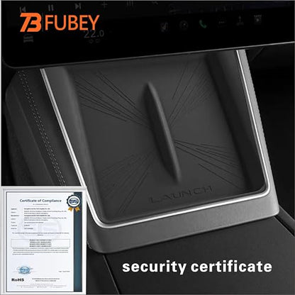 Center Console Silicone Mat for Tesla Model Y Juniper 2025 2026 (Not Fit Standard), Black - Anti-Slip Phone Tray & Wireless Charging Compatible Non-Slip Pad for Model Y Accessories - style: Model Y 2025+ Juniper Wireless Charging Pad