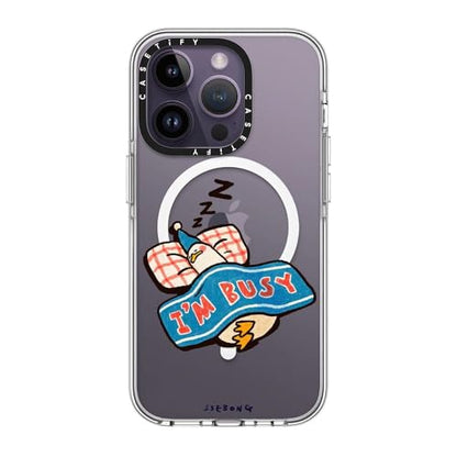 CASETiFY for iPhone 14 Pro Case - Impact Clear Compatible with MagSafe | Not Yellowing | 6.6 ft. 3X Military Grade Drop Protection | I'm so busy | Clear - color: I'm so busy, size: Iphone 14 Pro (6.1")