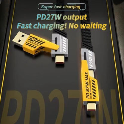 Universal 4-in-1 Fast Charging Cable Compatible with iPhone & Android
