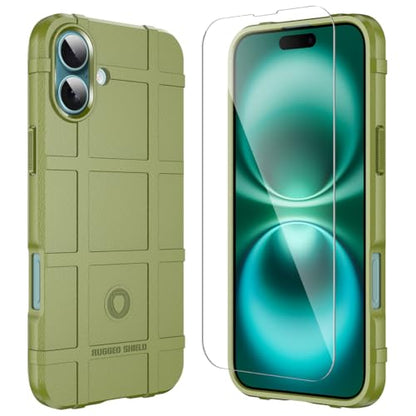 Rugged Shield 8ft Drop Proof TPU Thick Armor Tactical Protective Case Compatible with iPhone 16 Plus (6.7 inches) - Army Green - color: Army Green, size: iPhone 16 Plus