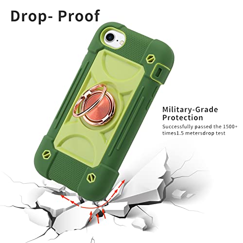 MARKILL Compatible with iPhone 8 Plus/6 Plus Case,iPhone 7 Plus case/iPhone 6S Plus Case 5.5 Inch with Ring Stand, Heavy-Duty Military Grade Shockproof Phone Cover. Avocado - color: Avocado, size: iPhone 8 Plus/iPhone 7 Plus/6S Plus/6 Plus 5.5"