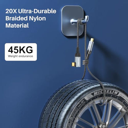 ZeroneTeck 6 inch USB C for Thunderbolt 4 Cable 0.5FT, [Durable] 40Gbps High Speed Data Transfer Short, Right Angle USB 4 Cord 240W PD Charging, 8K@60Hz Video Output 90 Degree for iPhone 17,MacBook - size: 0.5FT, style: Right Angle