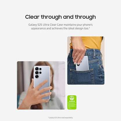 Samsung Galaxy S25 Ultra Clear Phone Case, Transparent Protective Cover, Sleek and Smooth Design, Durable, US Version, EF-QS938CTEGUS - color: Clear, style: Galaxy S25 Ultra