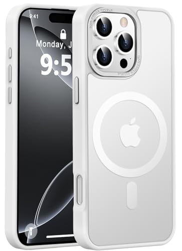 Newfuture Magnetic for iPhone 16 Pro Case Matte Shockproof, Frosted White | Military Drop Protection, Slim Matte Anti-Fingerprint, Compatible with Magsafe, Camera Guard, Translucent Protective Cover - color: Frosted White, size: iPhone 16 Pro 6.3 inch