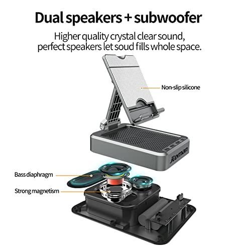 Jteman Wireless Bluetooth Speaker Tablet Stand, Adjustable with Bluetooth Speakers,Gifts for Women Men,Kitchen Gadget for Men,Compatible with Phones and Tablet (4.0-12.9'') - Graphite - color: Graphite